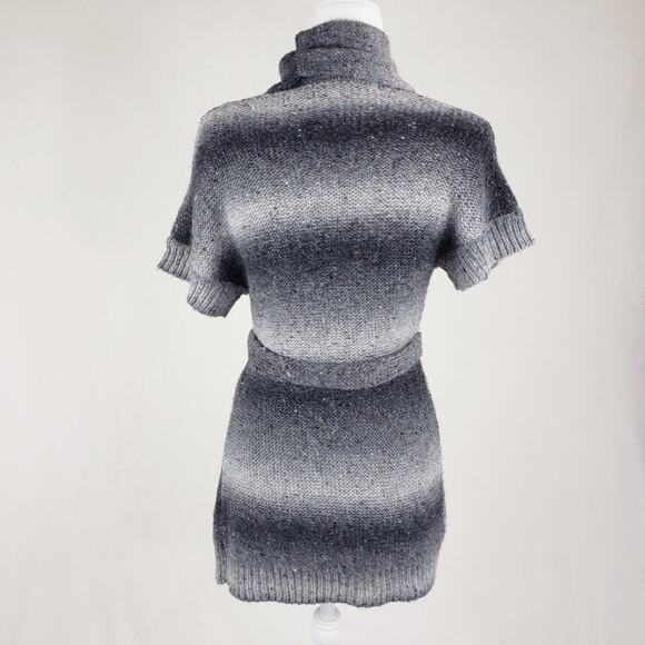 Cache Cardigan Women's XS Soft Ombre Black Grey Striped Cozy Short Sleeve  EUC - Picture 3 of 6